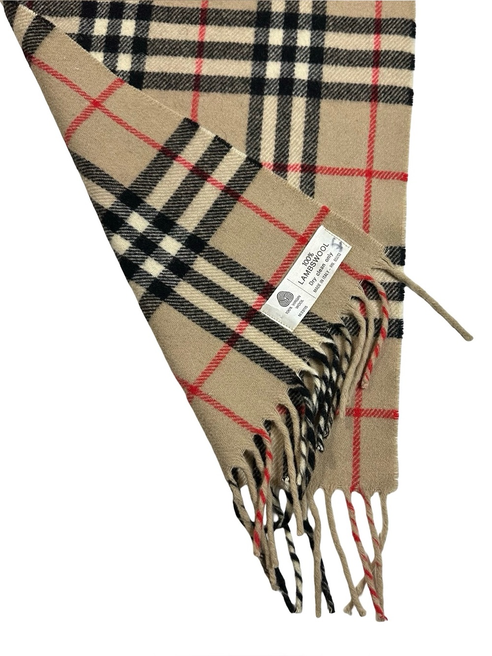 Burberry Classic Check Wool Scarf in Beige